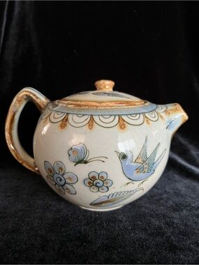 Smaller Ken Edward’s El Palomar Tonala Mexico Pottery Bird Tea Pot